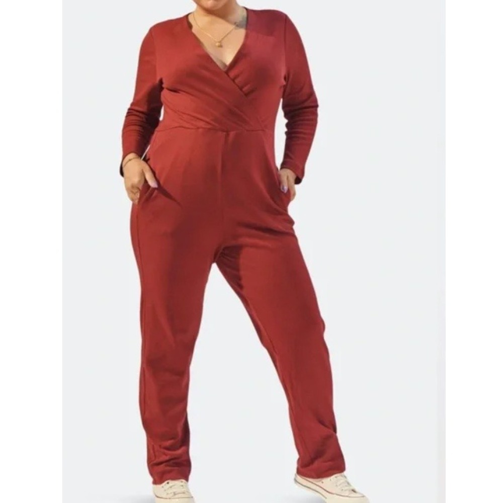 For Days Women's Garnet Crossed Long Sleeve Romper Jumpsuit Size M NWT‎